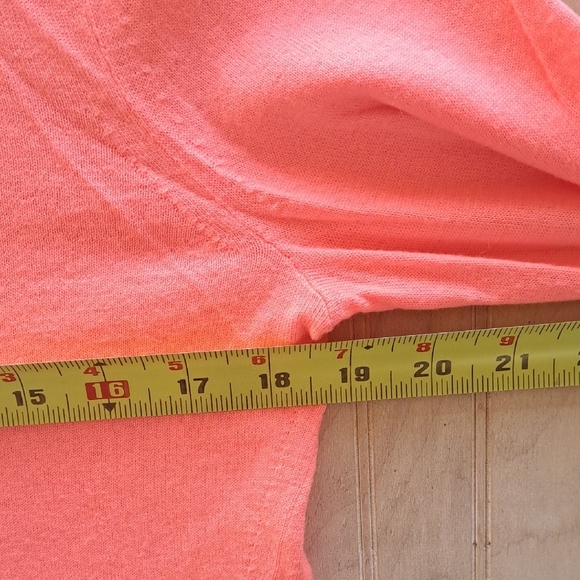 Banana Republic Extra Fine Merino Wool Neon Orange Lightweight Sweater Vibrant - Picture 7 of 9